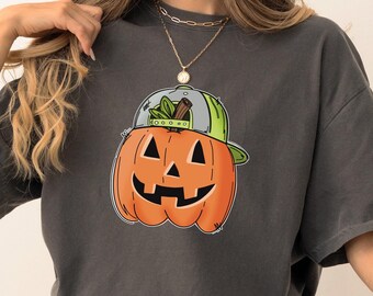 Comfort Colors® Boy Pumpkin Shirt, Boys Halloween Shirts, Pumpkin Ballcap, Halloween Boy Shirt, Pumpkin Toddler Boy Shirt, Fall Boy Outfits