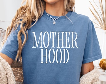 Comfort Colors® Mother Hood Shirt, Trendy Mama T-shirt, Mom Life Tee, Oversized Graphic Mom Shirt, Motherhood T-Shirt, Cool Mom Club Tee