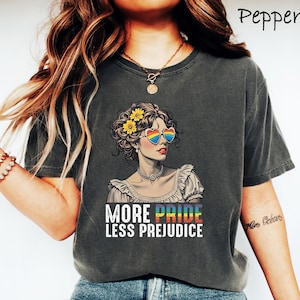 Comfort Colors® More Pride Less Prejudice Shirt, Proud Ally Shirt, Pride Month Shirt, LGBTQ Sweatshirt,LGBTQ Gift,Pride Parade Lesbian Shirt