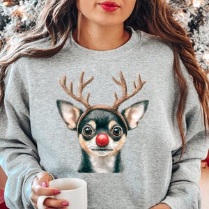 Black Chihuahua Christmas Sweatshirt for Dog Lover, Chihuahua Christmas Shirt, Dog Lover Gift, Christmas Gifts for Kids, Trending Dog Lover
