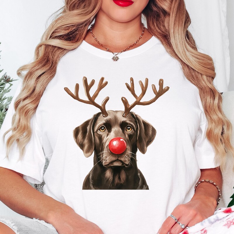Chocolate Lab Reindeer - Etsy