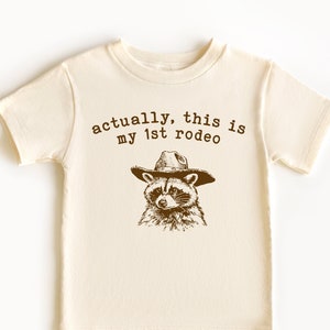 This Is My 1st Rodeo Shirt, Funny Raccoon T-Shirt, Retro Vintage Graphic Tee, Sarcastic Humorous Country Shirt
