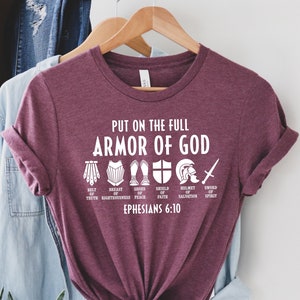 Put on The Full Armor of God Shirt, Christian Gifts, Catholic Shirt, Christian Shirts, Religious Gifts For Women, Bible Verse Shirt