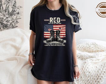 Camiseta RED Friday Remember Everyone Deployed, Camiseta patriótica Comfort Colors, Camiseta del Día de los Caídos, Regalo para veteranos
