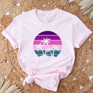 Retro Sunset Shirt, Sunset Chaser Shirt, Women's Beach Shirt, Summer Shirt for Women, Island Vacation Shirt, Beach Lover Gift image 2