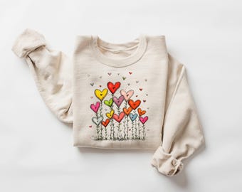 Valentine's Sweatshirt, Heart Elbow Patch, Love Heart Sweatshirt, Heart Arm Patches, Cute Valentine's Sweater, Teacher Valentine's Shirt