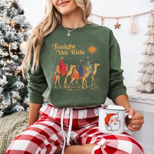 Retro Tonight We Ride Christmas Christian Quote T-Shirt, Three Wise Men Christian Shirt, Christmas Faith Gift, Xmas Gift image 4