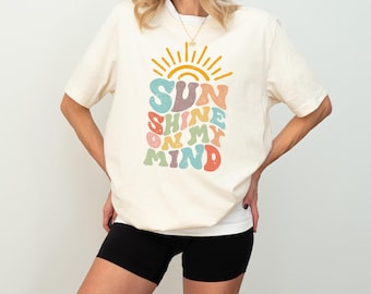 Sunshine On My Mind, Summer Shirt, Summer Gift, Hello Summer, Cute Summer Graphic Tee, Palm T-shirt, Beach Shirt, Retro Shirt