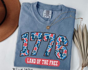 Comfort Colors® USA 1776 Shirt, 4th of July T-Shirts, Patriotic USA T-Shirt, Land of The Free Shirt, United States of America Shirt
