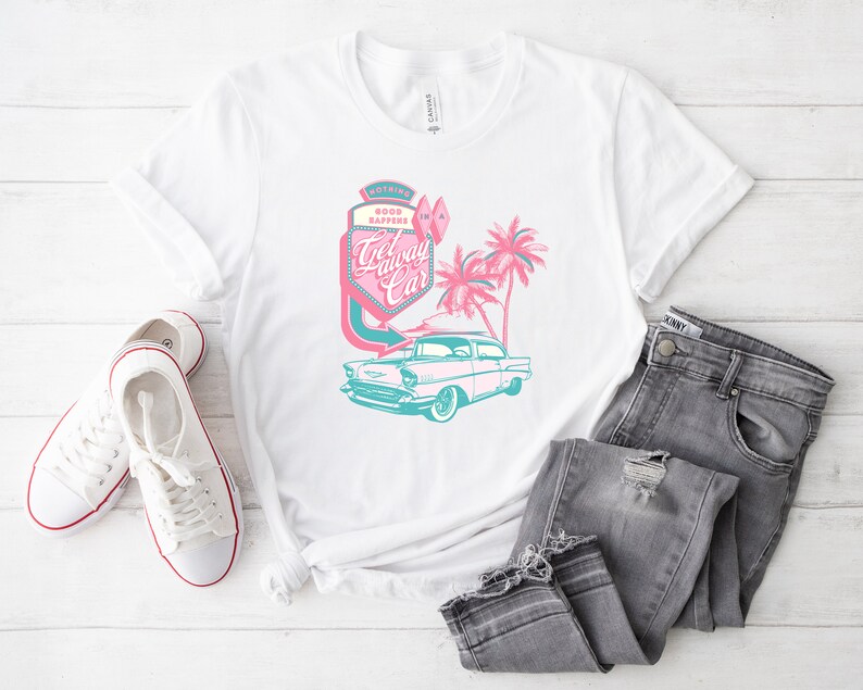 Getaway Car Shirt, Retro Motel Aesthetic Tshirt, Groovy Beach Tee