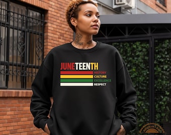 Juneteenth Sweatshirt — Black Pride Tee, Juneteenth Gift for Her, Black History Celebration Shirt