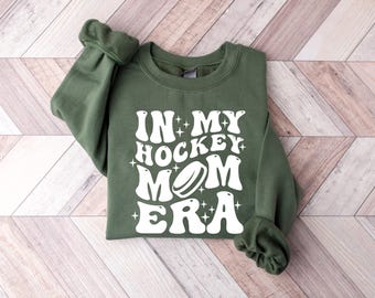 In My Hockey Mom Era Sweatshirt, Hockey Mama Sweater, Retro Game Day Shirt, Ice Hockey Crewneck, Team Gift, Goalie Mom