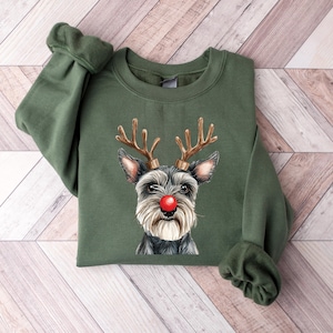 Christmas Mini Schnauzer Shirt, Christmas Lights Dog, Christmas Dog, Mini Schnauzer  Mom Tee, Gift for Dog Lover, Schnauzer, Dog Lover Gifts