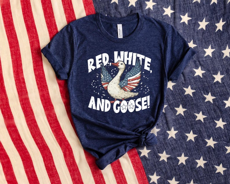 Red White and Goose Shirt, Funny Patriotic T-Shirt, USA Goose Shirt, Independence Day Tee, America Shirt, Freedom Gift, Cute 4th Of July Tee image 3