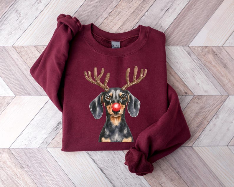 Dachshund Christmas Shirt, Dog Lover Holiday Sweater, Dog Lover Gift, Christmas Dogs Sweatshirt, Holiday Sweater, Cute Christmas Dog Shirt image 6