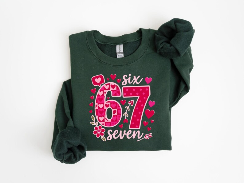 67 Valentines Shirt, Funny Valentine Six Seven Shirt, Cute Valentine Meme Tee, Trendy 67 Love Shirt, Six Seven Shirt, Gift for Couples image 4