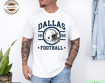 Comfort Colors Dallas Football Shirt, Vintage Football Tee, Dallas Game Day T-Shirt, Retro Helmet Graphic Tee