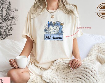 Custom Teacher Name Shirt, Comfort Colors Personalized Back To School Tee, Teacher Appreciation Gift