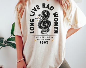 Long Live Rad Women Shirt, Boho Snake Shirt, Feminist Girl Power Shirt, Vintage Inspired Shirt, Boho Shirts For Women Western, gifts
