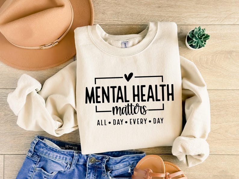 Mental Health Matters Shirt, All day every day, Women Mental Health, Anxiety Shirt, Motivational Shirt, Therapist Shirt, Psychologist Tshirt image 4