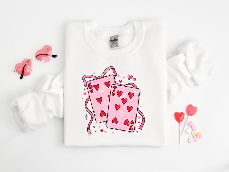 67 Valentines Shirt, Six Seven Heart Tshirt, Valentine 6 7 Meme Crewneck, Funny 6 7 Heart's Tee, Valentine Humor Gift, Cute Heart Shape Top image 4
