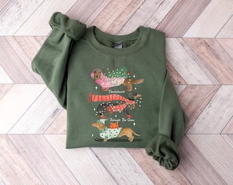 Dachshund Through the Snow Christmas Shirt, Sausage Dog Sweatshirt, Wiener Dog Xmas Hoodie, Holiday Pet Lover Gift, Dachshund Christmas