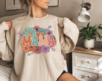 Retro Floral Mama T-shirt, Shirt for Mom for Mother's Day, Mama T-Shirt, Mom Shirt for Mom for Mother's Day, Mama T-shirt, Mothers Day Gift