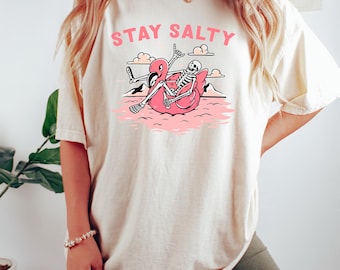 Stay Salty Tee, Salty Skeleton T-shirt, Beach Tee, Salty T-shirt, Funny Skeleton Beach Tee, Funny Beach Skeleton Shirt