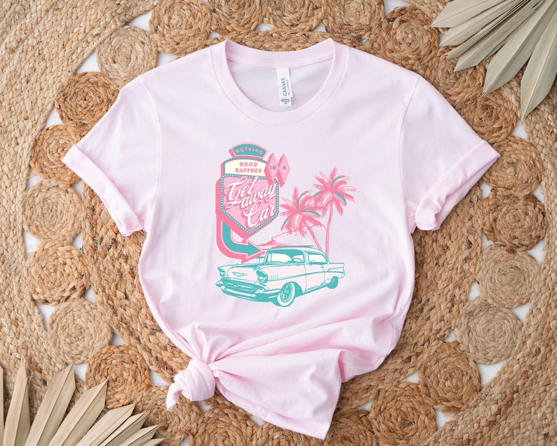 Getaway Car Shirt, Retro Motel Aesthetic Tshirt, Groovy Beach Tee