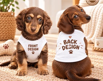Custom Front and Back Text Dog Tank Top, Personalized Pet Shirt, Cute Puppy Clothes, Pet Lover Gift