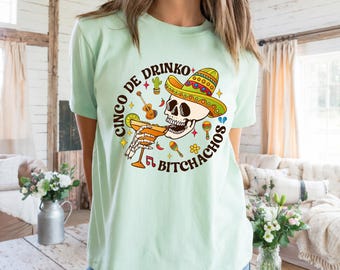 Cinco De Drinko T-Shirt, Cinco De Mayo Shirt, Sombrero Shirt, Bachelorette Shirt, Party Shirt, Fiesta Shirt, Mexican Shirt, Vacation Tee