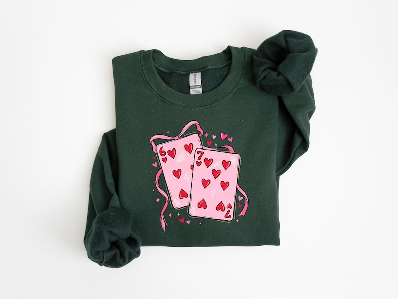 67 Valentines Shirt, Six Seven Heart Tshirt, Valentine 6 7 Meme Crewneck, Funny 6 7 Heart's Tee, Valentine Humor Gift, Cute Heart Shape Top image 5