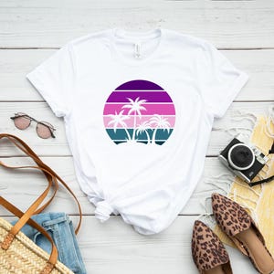 Retro Sunset Shirt, Sunset Chaser Shirt, Women's Beach Shirt, Summer Shirt for Women, Island Vacation Shirt, Beach Lover Gift image 3