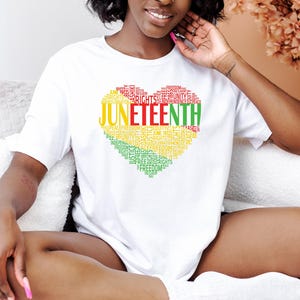 Juneteenth Heart Shirt, Juneteenth Shirt Women, Black Culture, Black History, Black Lives Matter Tee, Melanin T-Shirt, Black Girl immagine 3