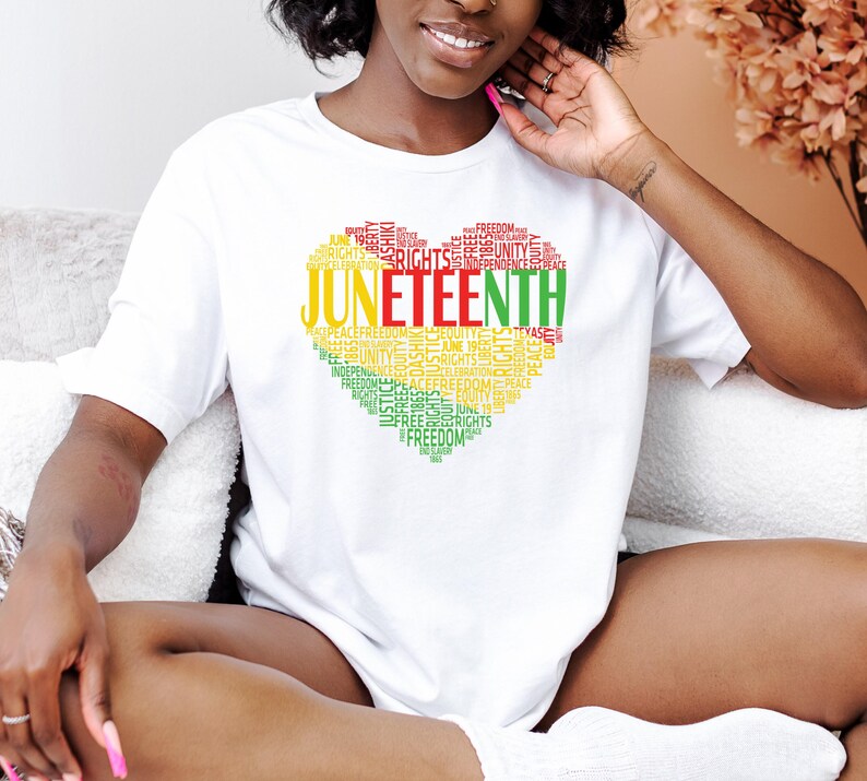 Juneteenth Heart Shirt, Juneteenth Shirt Women, Black Culture, Black History, Black Lives Matter Tee, Melanin T-Shirt, Black Girl immagine 3