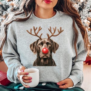 Christmas Chocolate Labrador Shirt, Christmas Lights Dog Tee, Christmas Dog, Lab Mom Tee, Gift for Dog Lover, Chocolate Lab Shirt, Dog Lover afbeelding 3