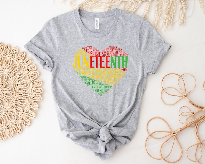 Juneteenth Heart Shirt, Juneteenth Shirt Women, Black Culture, Black History, Black Lives Matter Tee, Melanin T-Shirt, Black Girl immagine 2