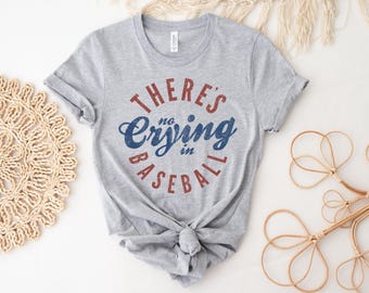 There’s No Crying In Baseball Shirt, Funny Baseball Tee, Patriotic Game Day Shirt, Vintage Sports Quote T-Shirt, Softball Fan Sweatshirt