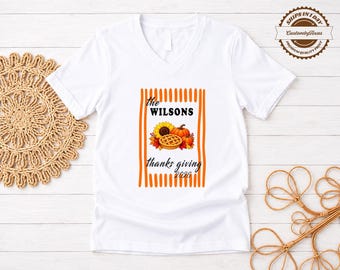 Custom Family Name Thanksgiving Shirt, Matching Thanksgiving Tee, Fall Sweater, Thanksgiving Gift