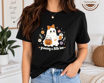 Pregnancy Halloween Shirt, Growing A Little Boo Tee, Halloween Maternity Gift