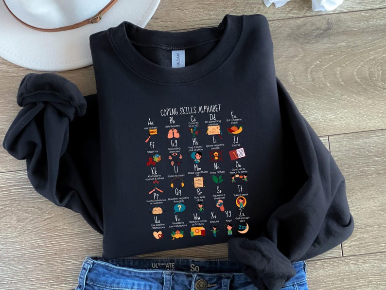 Coping Skills Alpabet Shirt, Sped Teacher Shirt, School Counselor T-Shirt, Social Worker Outfit, Special Education Teacher Tee,Therapist Tee image 4