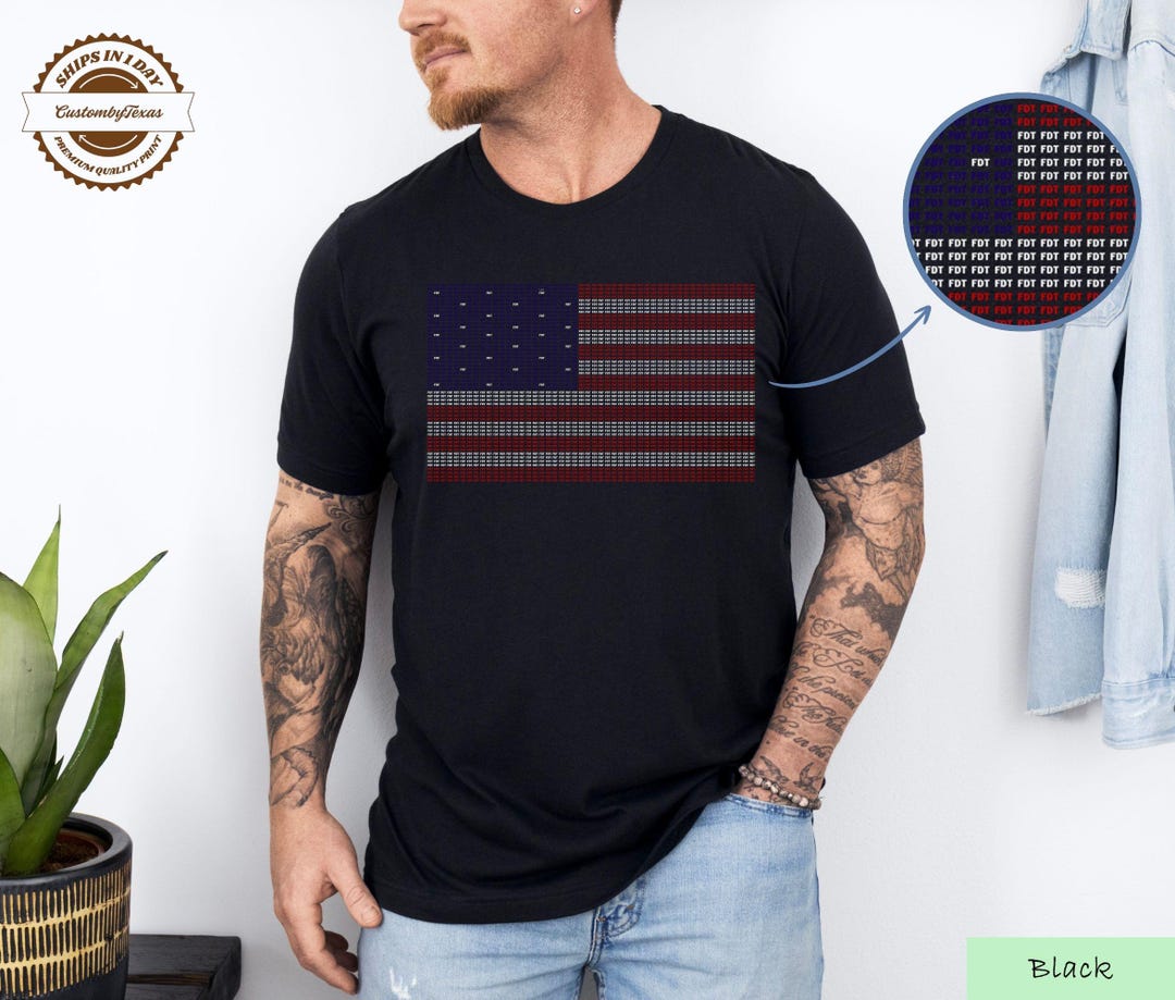 Subtle Anti Trump Shirt, FDT Protest Tee, American Flag Political Sweater