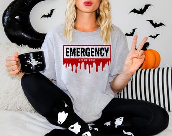 Emergency Department Halloween Shirt, Custom Halloween Er Nurse Shirt, Emergency Nurse Shirt, Er Halloween Shirt Gift For Nurse