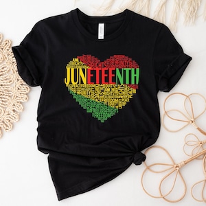 Juneteenth Heart Shirt, Juneteenth Shirt Women, Black Culture, Black History, Black Lives Matter Tee, Melanin T-Shirt, Black Girl immagine 1