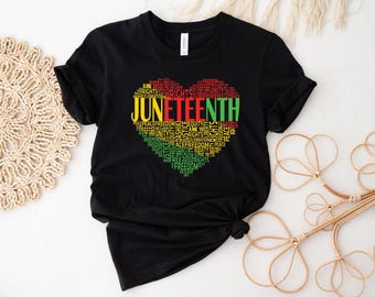 Juneteenth Heart Shirt, Juneteenth Shirt Women, Black Culture, Black History, Black Lives Matter Tee, Melanin T-Shirt, Black Girl