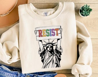 Resist Shirt Statue of Liberty Tshirt, Resist T Shirt Women, Resist Tshirt for Feminist Gift, Resist T-Shirt, Resist Tee for Feminist Shirt