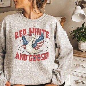 Red White and Goose Shirt, Funny Patriotic T-Shirt, USA Goose Shirt, Independence Day Tee, America Shirt, Freedom Gift, Cute 4th Of July Tee image 4