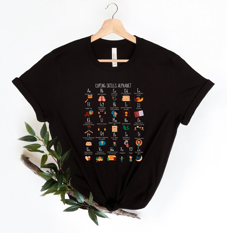 Coping Skills Alpabet Shirt, Sped Teacher Shirt, School Counselor T-Shirt, Social Worker Outfit, Special Education Teacher Tee,Therapist Tee image 1