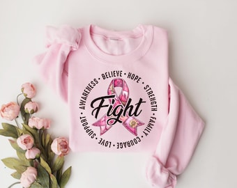 Breast Cancer Shirt, Her Fight is Our Fight Shirt, Cancer Awareness Tshirt, Breast Cancer Awareness Tee, Pink Ribbon, Breast Cancer Support