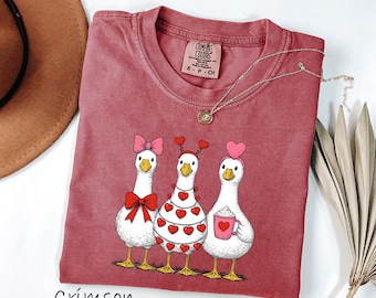 Comfort Colors® Just a Love Goose Valentine Day Shirt, Funny Valentine Shirt, Silly Goose Shirt, Cute Goose Lover Gift